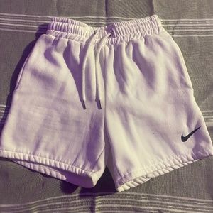White Nike Sweatshorts